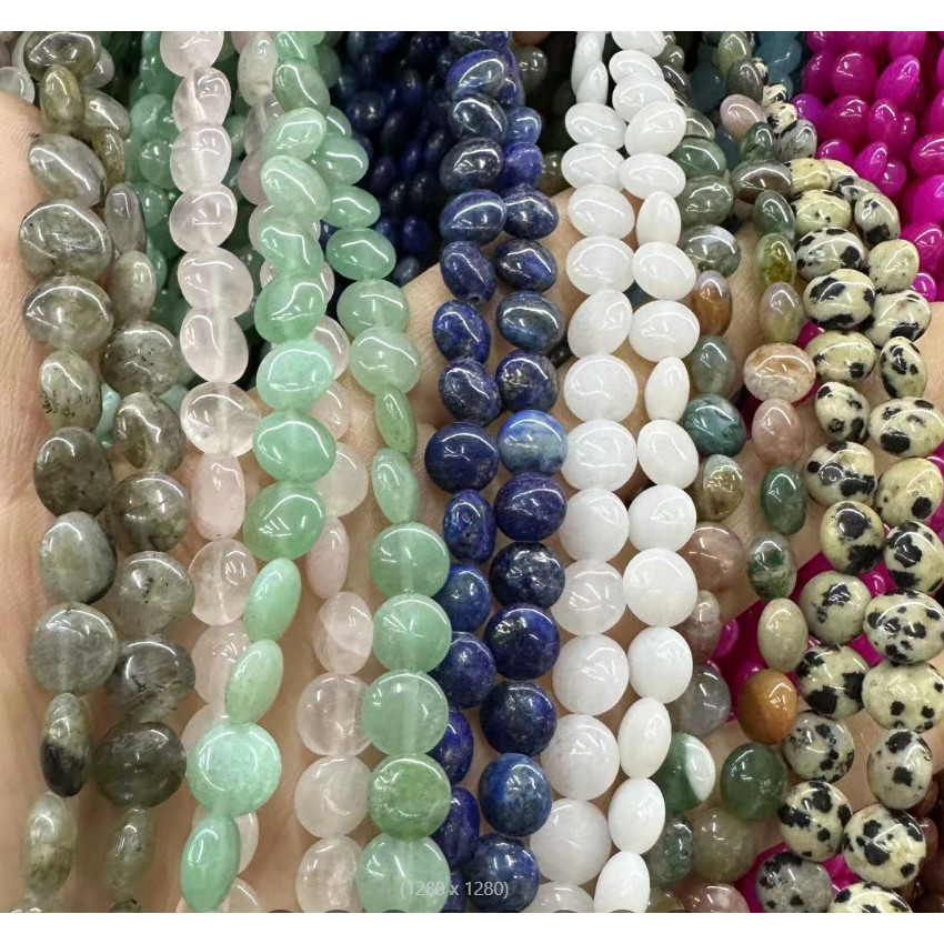 เหรียญลูกปัด Faceted แบนรอบหิน Spacer สำหรับทำเครื่องประดับ DIY
