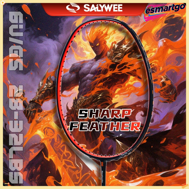 SALYWEE Sharp Feather ไม้แบดมินตันคาร์บอนไฟเบอร์เต็มรูปแบบ - น้ำหนักเบาที่สุด ระดับโปรสำหรับผู้เล่นขั้นสูง