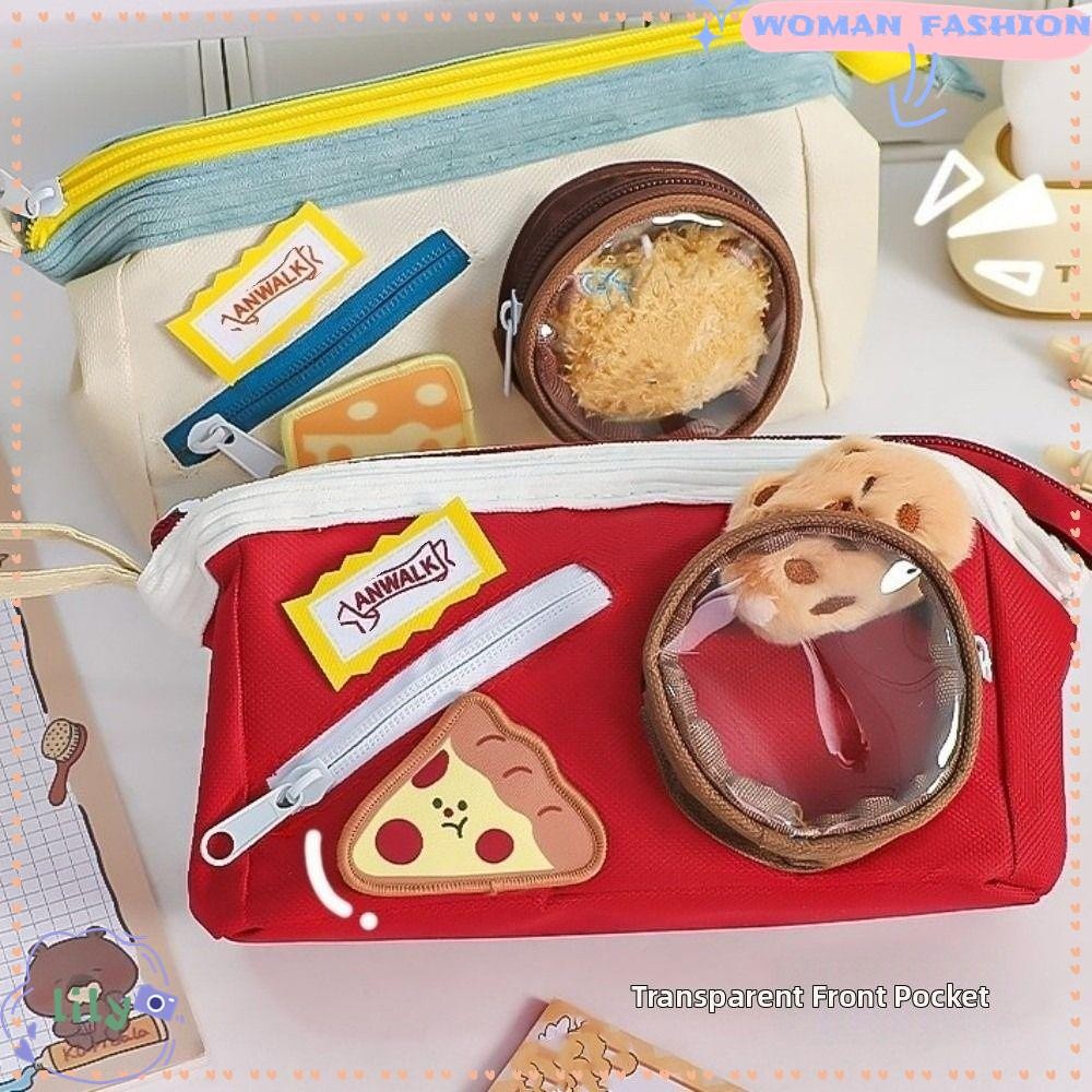 LILY itabag กระเป๋าปากกา, อุปกรณ์เครื่องเขียนดินสออาหารการ์ตูน, ความคิดสร้างสรรค์ความจุขนาดใหญ่กระเป๋าเก็บเครื่องเขียนอเนกประสงค์
