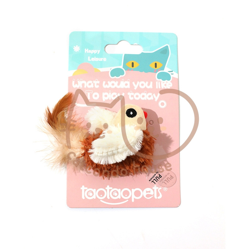 Cathouse ตุ๊กตามีเสียงร้อง นกน้ำตาล ไก่เหลือง กบเขียว ของเล่นแมวแบบมีเสียงนกร้อง ขนนุ่ม ขนาดพอดีฝ่ามือ - รูปที่ 5