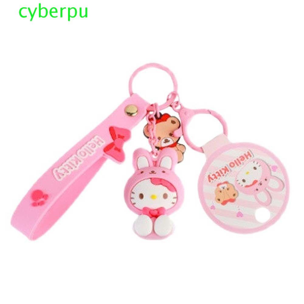 CYBERPULSE พวงกุญแจ Kuromi เครื่องประดับ PVC พวงกุญแจ Kuromi Cinnamoroll Kitty พวงกุญแจเครื่องประดับ