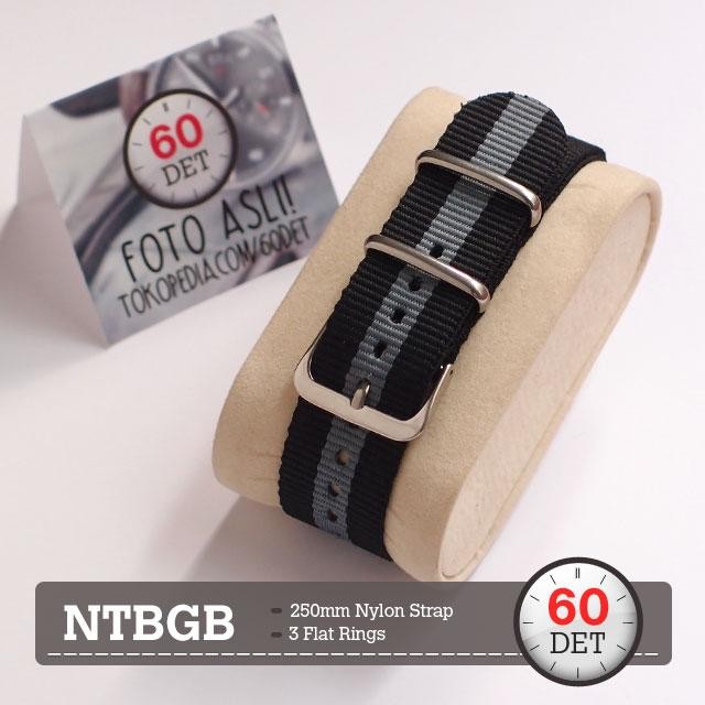BEST Nato Strap Canvas Nylon Fabric Watch Strap 18mm 20mm 22mm 24mm NTBGB - 18mm