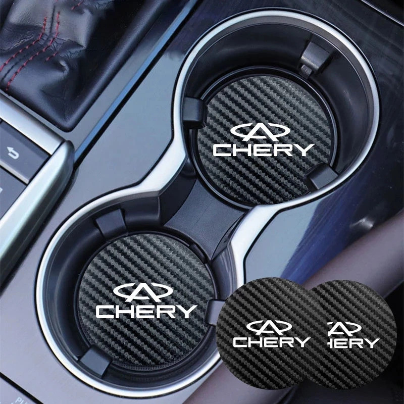 2 ชิ้นหนัง Coaster Anti-noise ถ้วยน้ํา Pad เบาะสําหรับ Chery Fulwin QQ Tiggo 3 5 2 7 T11 A1 A3 A5 Am