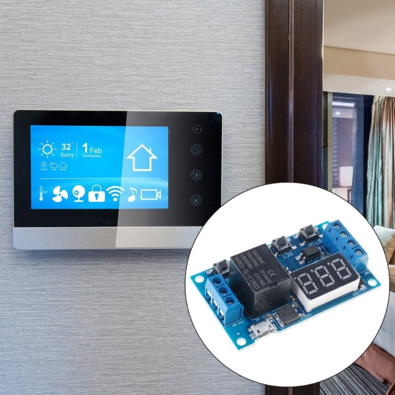 RR DC6-30V รีเลย์หน่วงเวลาโมดูลปรับ 0 1s 999min Cycle Timers หน้าจอ LED สําหรับโครงการอิเล็กทรอนิกส์