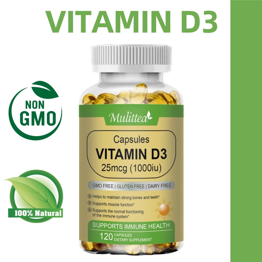 MULITTEA Vitamin D3 Capsules-ส่งเสริมการดูดซึมแคลเซียมและฟอสฟอรัส และรักษาสุขภาพกระดูก