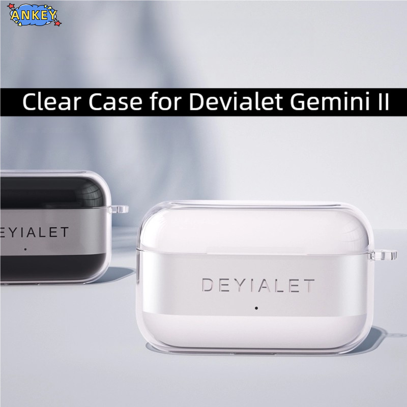 for Devialet Gemini II Case Protective Transparent Clear TPU Covers Bluetooth Earphone Shell Portable