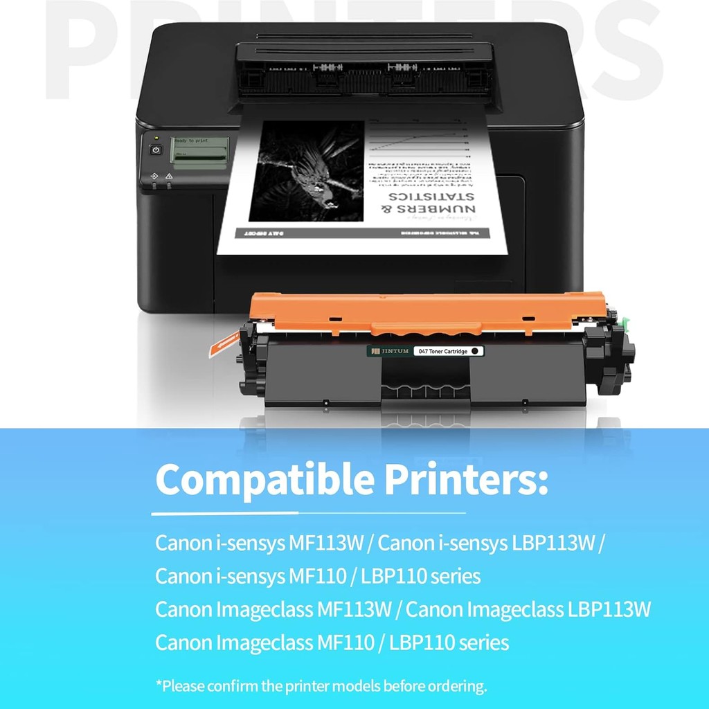 JIINTUM 047 ตลับหมึกทดแทนสําหรับ Canon 047 ตลับหมึกสําหรับ ImageCLASS LBP113W MF113W MF110/LBP110 Se