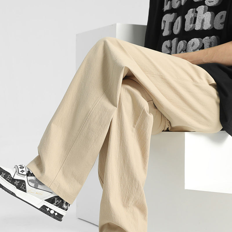 2024卡其色裤子男夏季宽松男裤直筒裤薄款运动裤薄款男士休闲长裤2024 khaki Pants Men's Summer Loose Men20250907