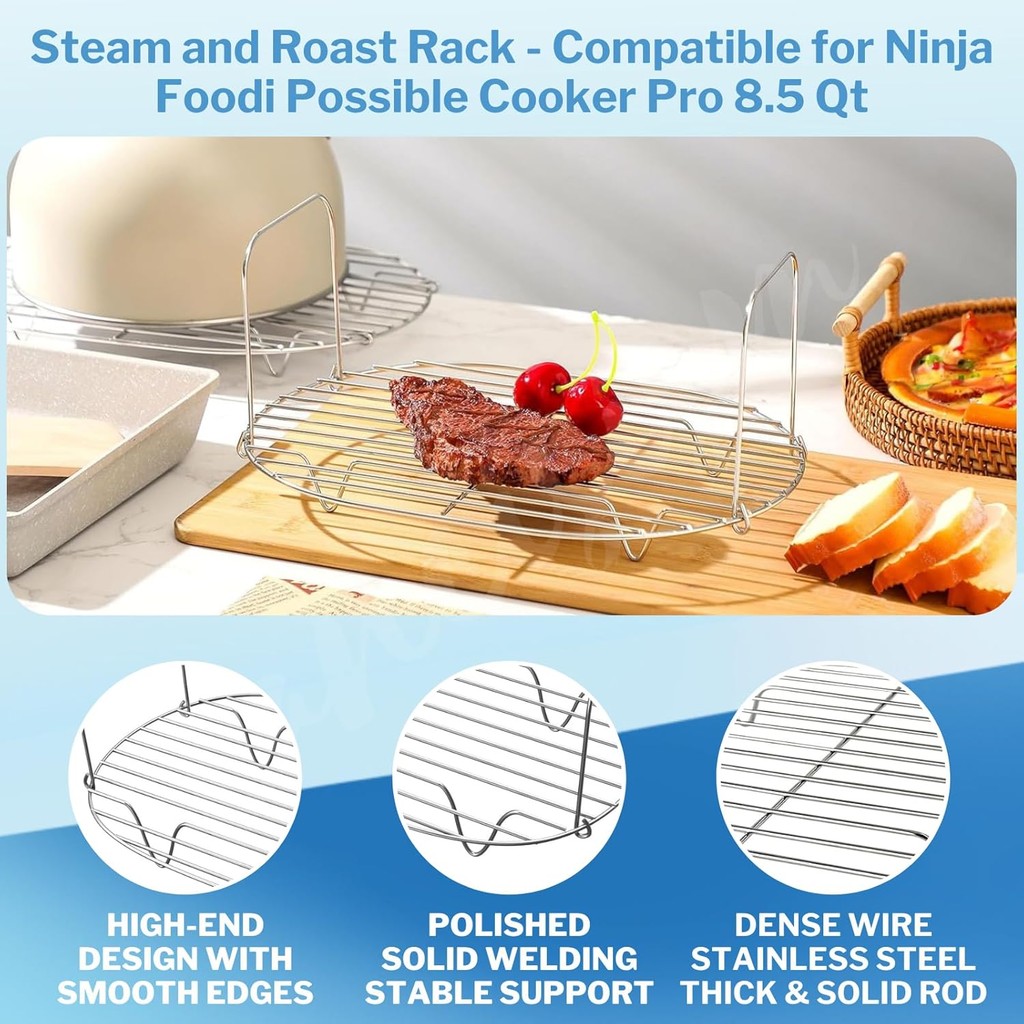 Steam and Roast Rack ใช้งานร่วมกับ Ninja Foodi Posible Cooker Pro 8.5 Qt MC1000, MC1001, MC1010 Seri