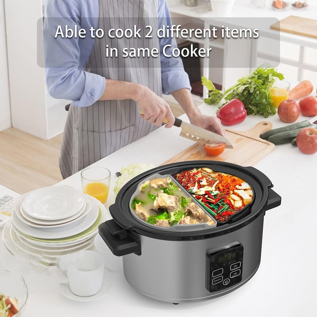แผ่นรองหม้อหุงช้า,Cook Two Things ที่ Once and Easy Clean,Crock Pot Divider,เหมาะสําหรับ 6-8QT Crock