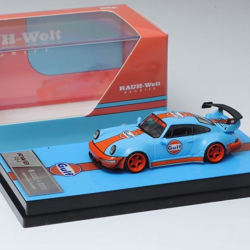 Porsche 911 Singer 930 Decode1: 64 อิฐลุงสีชมพูจําลองรถรุ่นเปิดฝาครอบ RWB