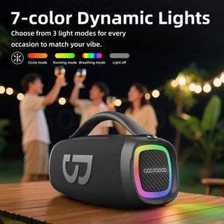 GOOJODOQ 6000mah ลําโพงบลูทูธ Shocking 60W สเตอริโอ + เอฟเฟกต์แสง RGB เหมาะสําหรับคาราโอเกะสําหรับครอบครัว งานปาร์ตี้ ฯลฯ