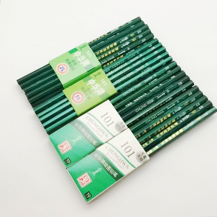 Zhonghua 101 ดินสอ HB 2B 2H 4B 5B 6B 8B 12B ดินสอสอบดินสอ Sketch ดินสอ