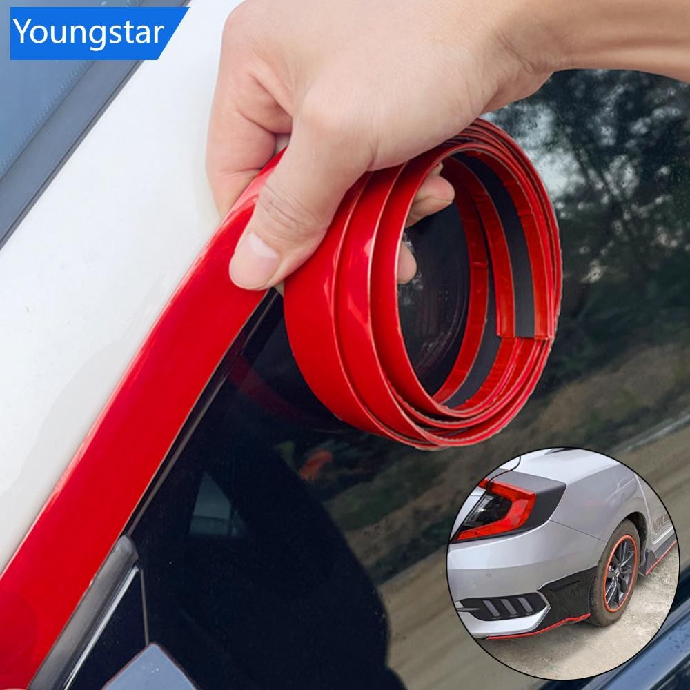FYY 3/5M รถภายนอก Chrome Body แถบป้องกันกันชนประตู Moulding จัดแต่งทรงผมสติกเกอร์สีแดง 6/8/10 มม.12 มม.15 มม.20 มม.22 มม.
