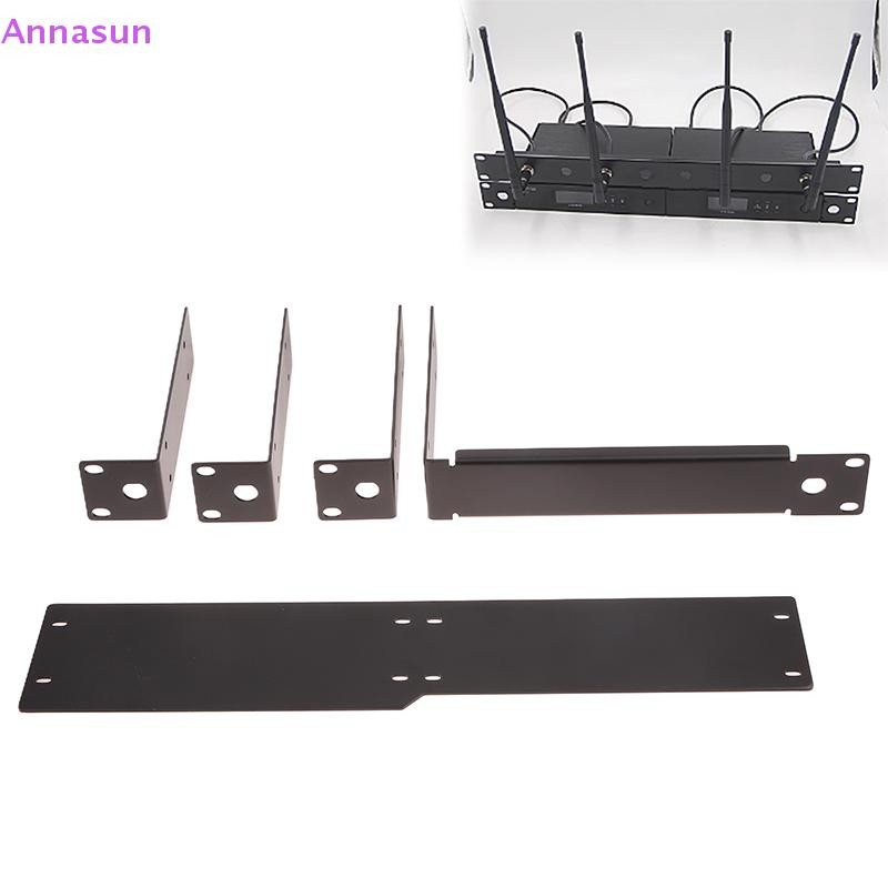Annasun Rackmount Rack กรอบโลหะสําหรับระบบไมโครโฟนไร้สายตัวรับสัญญาณไร้สายสําหรับ QLXD4 ULXD ULXD4 S