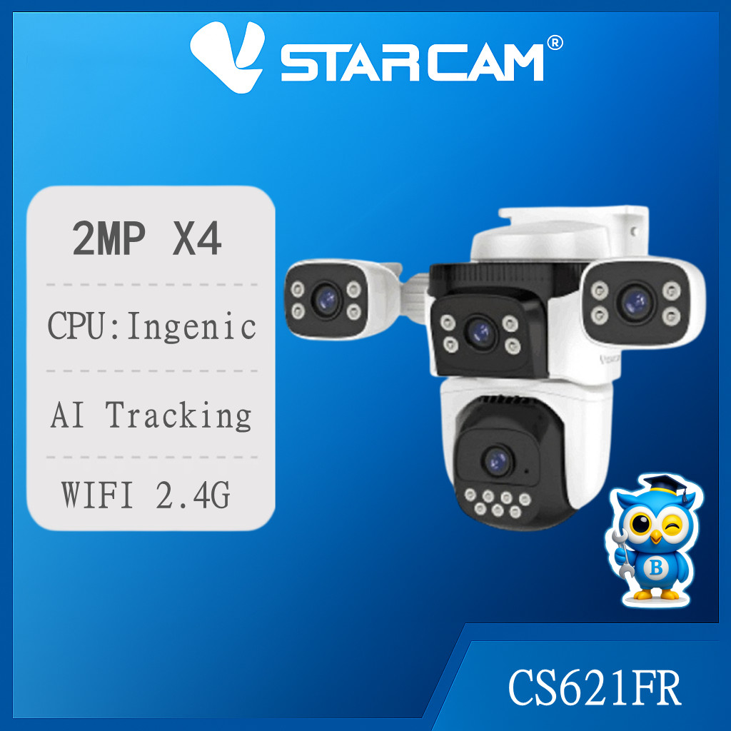 Vstarcam CS621FR ( 4 เลนส์ )  WIFI IP Camera ความละเอียด 2MP X4 กันน้ำได้สำหรับนอกบ้าน กล้องวงจรปิด 