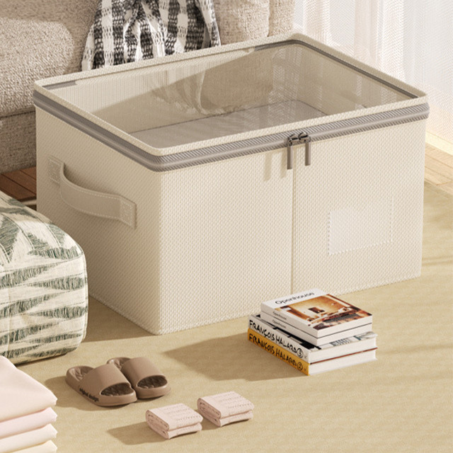 Visual Tianshan Cotton and Linen Storage Box Thickened Washable Large Capacity Clothing Storage Box 