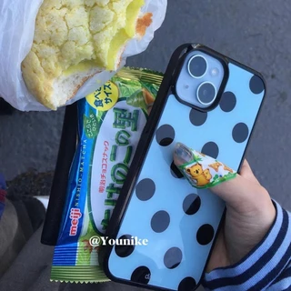 สีดําสีฟ้า Polka Dot เคสโทรศัพท์ Drop-Resistant สําหรับ iPhone 16 Promax 15 Promax 11 12 13 14plus 15plus 16e 16plus 16pro 15pro