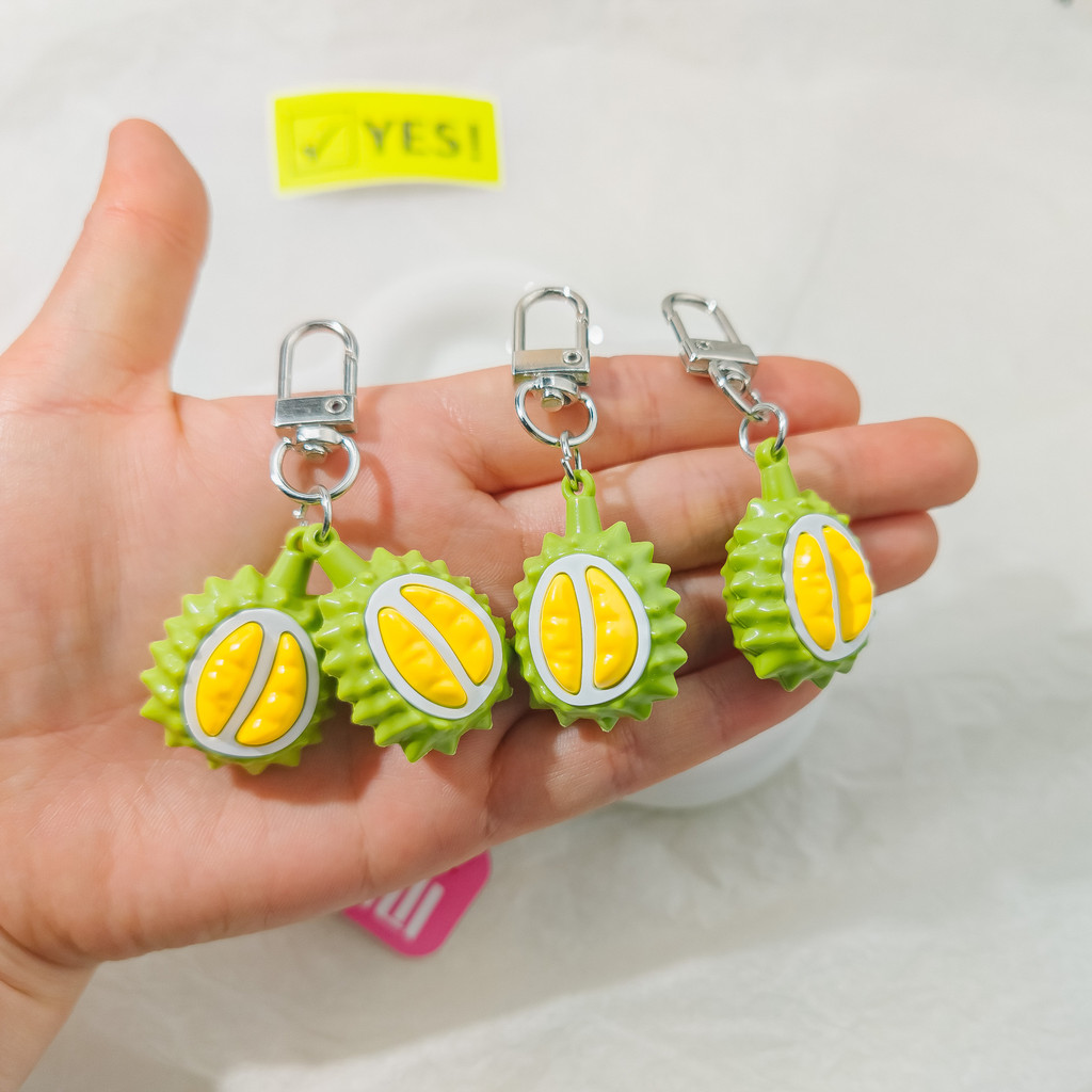 K 53 จําลองทุเรียนประตู CHAIN Key CHAIN จี้ผลไม้สร้างสรรค์อาหาร Series กระเป๋าจี้ของขวัญขนาดเล็กคู่