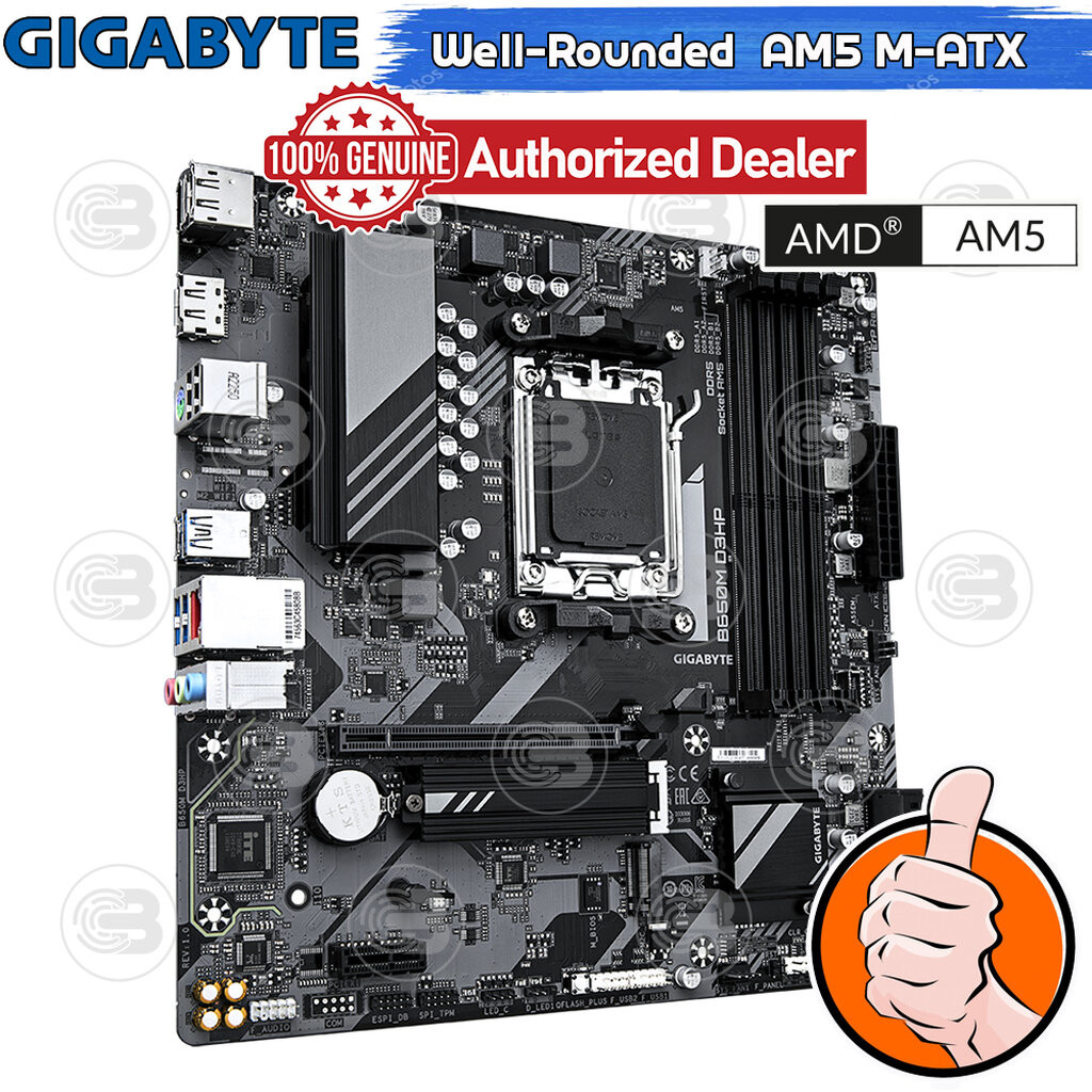 [CoolBlasterThai] GIGABYTE MAINBOARD B650M D3HP REV 1.2 AMD SOCKET AM5 DDR5 MICRO-ATX ประกัน 3 ปี