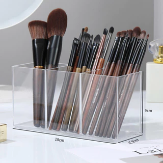 Novvia กล่องใส่ปากกา แปรงแต่งหน้า แบบอะคริลิคใส 3 ช่อง 1 2 3 ช่อง สําหรับสํานักงาน โต๊ะเครื่องเขียน โต๊ะเครื่องแป้ง