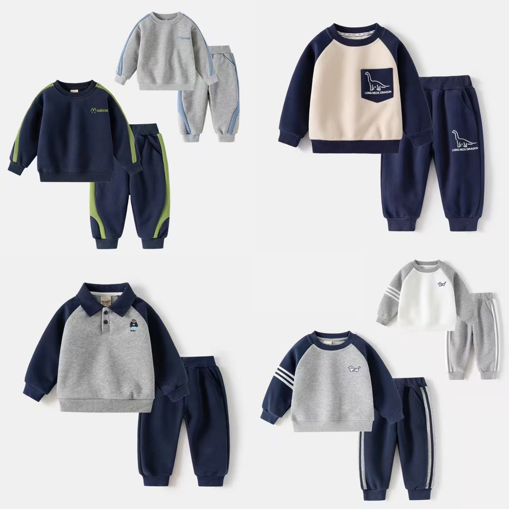 สูทสไตล์ใหม่ เสื้อกันหนาวสำหรับเด็กชาย ฤดูใบไม้ร่วงและฤดูใบไม้ผลิ พร้อมให้เลือกขนาดกลางถึงใหญ่ - 00915