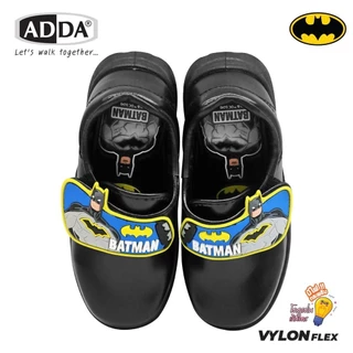 รองเท้านักเรียน ADDA รุ่น Batman ลิขสิทธิ์แท้ สำหรับเด็กชาย มีไฟกระพริบ เบอร์ 25-35