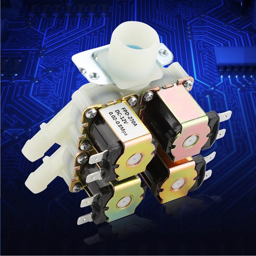Iuxishop-ph WALFRONT DC 12V DN20 G3/4 1 ทางเข้า 4 ช่องพลาสติกไฟฟ้า Solenoid ท่อระบายน้ําวาล์ว 0.02-0