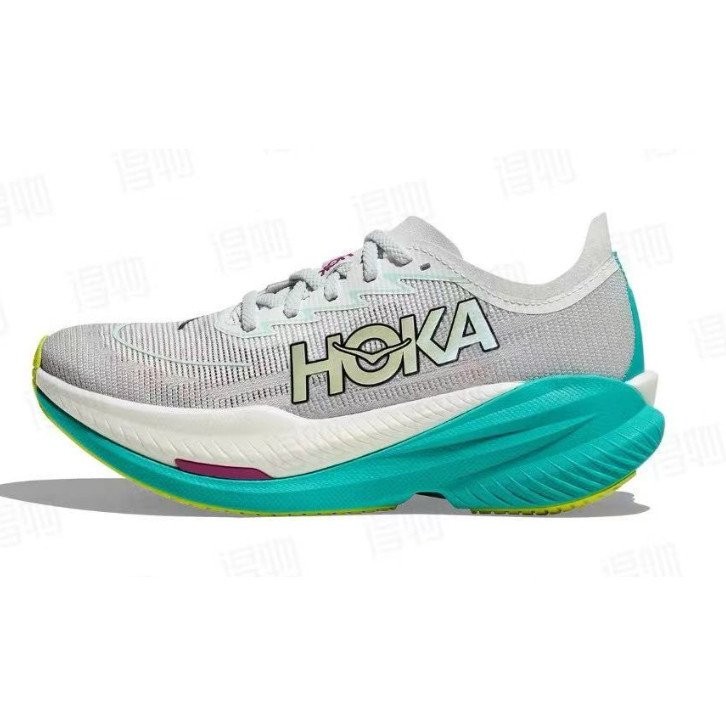Hoka Mach X 2 สีเกรปฟรุตและคอรัลไฟฟ้า สำหรับผู้ชาย modèle WK9J 5888