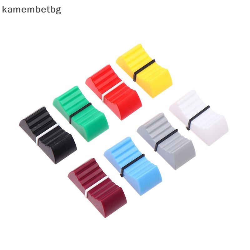 Kamembetbg 10PCS เครื่องผสมพลาสติก Push Key Fader ลูกบิด Touch Sensitive Slider Ribbed Mixer โต๊ะลูกบิด TH
