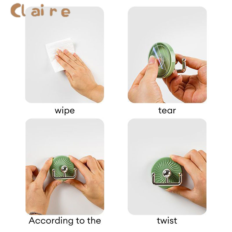 COD ตะขอถ้วยดูด ฮุกไม่ที่รักรอยไม่ต้องเจาะรู ใช้ได้ที่ครัว&ห้องน้ำ ขแขวนเสื้อหมวกบนผนัง โดปามีนสไตล์ ใช้ง่ายง่าย Claire - รูปที่ 2