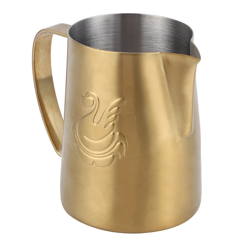 380ml/400ml/600ml สแตนเลส Swan นมเหยือกนม Frothing ถ้วยกาแฟเหยือกครีม Frother Maker Latte Art Stenci