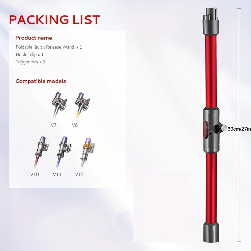 เหมาะสําหรับอุปกรณ์เสริมเครื่องดูดฝุ่น Dyson v7v8v10v11V15 Bendable ท่อพับได้ Bendable Tube Conducti