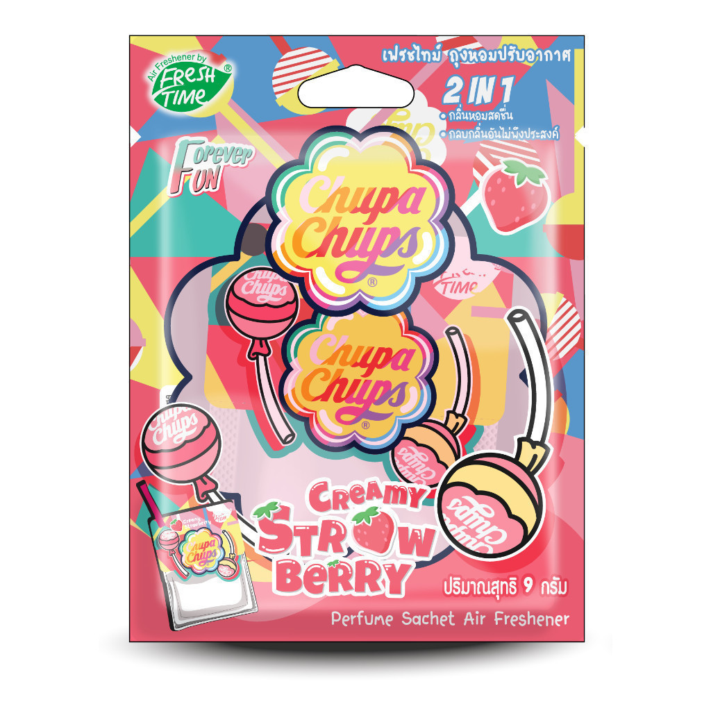 Chupa Chups ถุงหอมปรับอากาศ ขนาด 9 กรัม น้ำหอมในรถ หอมมาก กลิ่นผลไม้