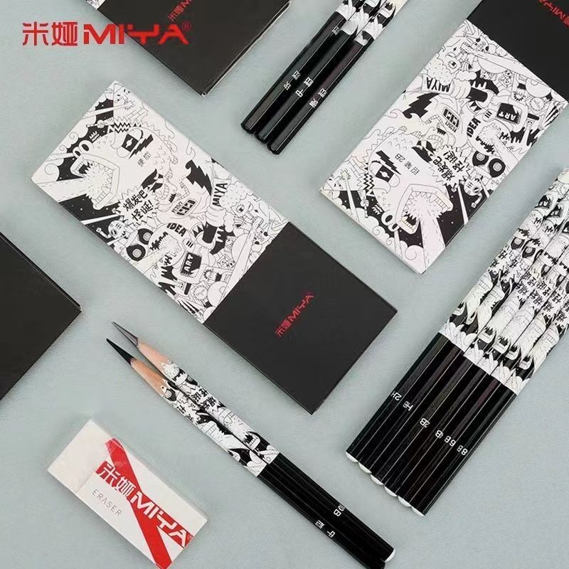 สินค้าใหม่พร้อมสต็อก Mia Sketch Pencil Painting Pencil 2b Pencil hb2h4b6b8b10b14b Pencil Charcoal Pe