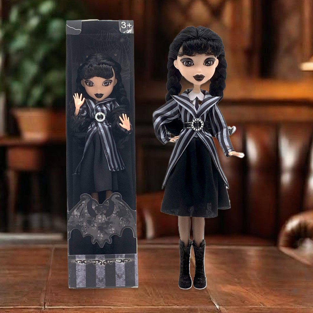 Addams doll, American TV series Wednesday Addams toy doll, with gift box Christmas and birthday toy 