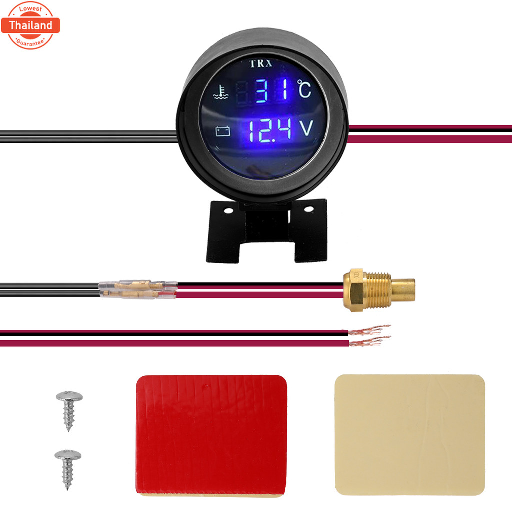 ยกลังสุดคุ้ม!! 12V/24V โวลต์มิเตอร์ เกจวัดความร้อน 2 in 1 LED รถน้ำวัดอุณหภูมิ 0 ~ 120 ℃ องศาเซลเซีย