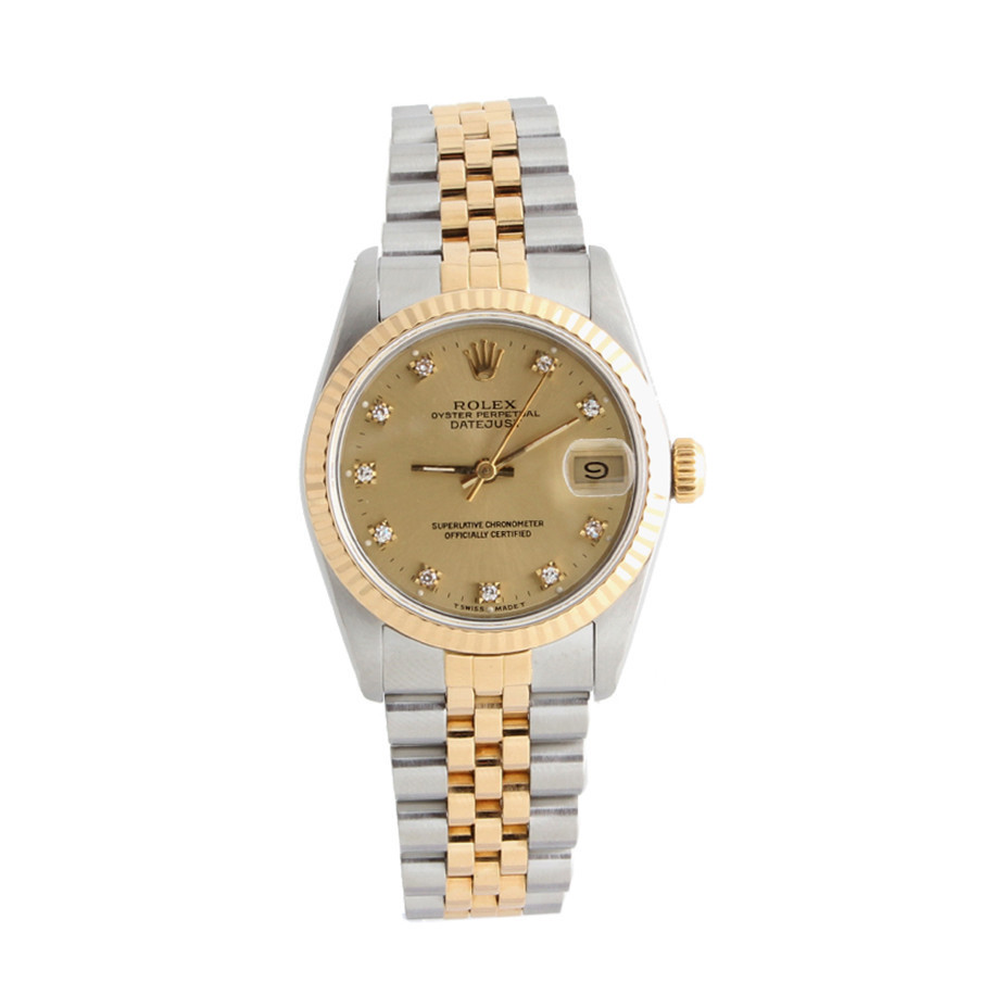 Rolex Rolex Log 31mm Gold Ladies Watch 68273