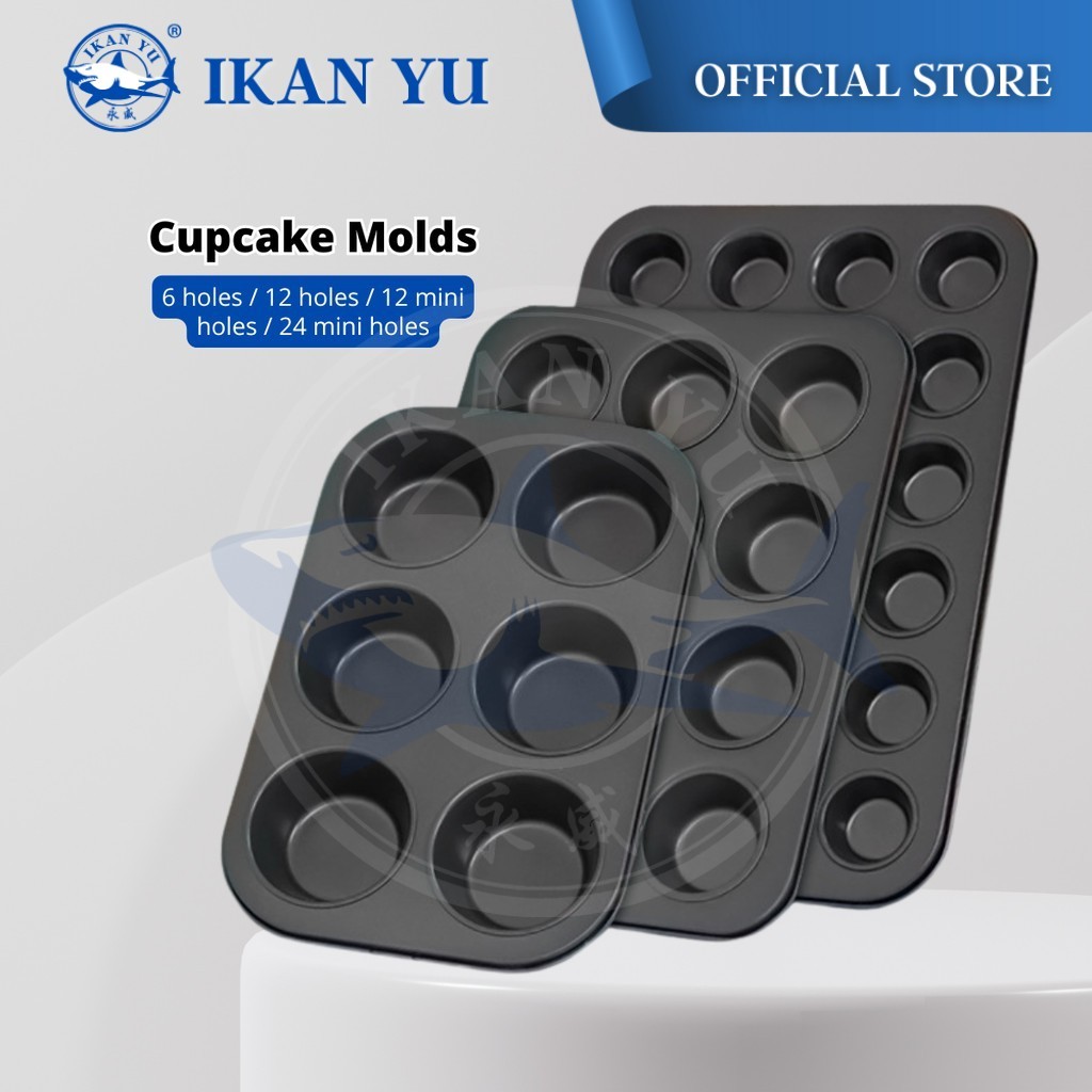 YU Online - Bekas Acuan ke muffin / muffin Bakeware Cake Mould 6/12Hole Non-Stick / Muffin Cookie Cu