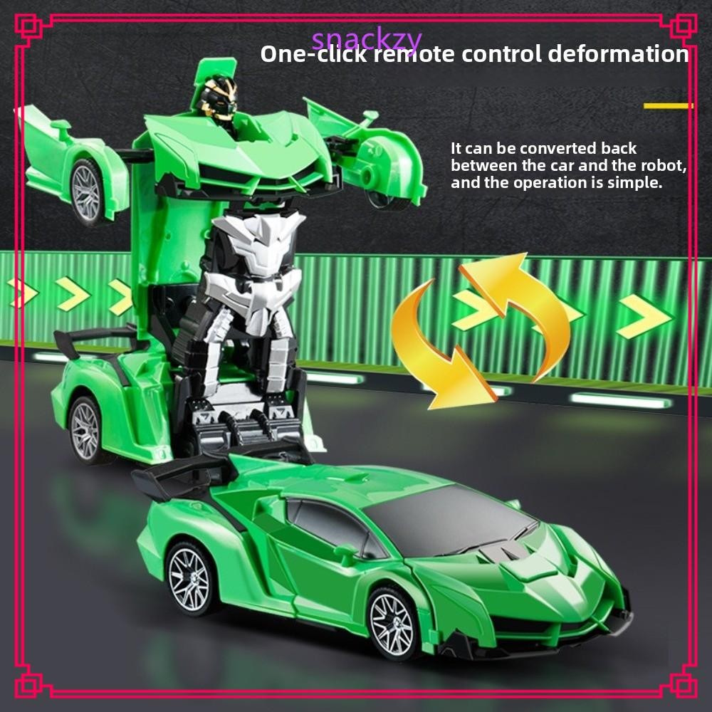 จัดส่งจากประเทศไทยSNACKZY Transformable Robot Car, 2-in-1 One-key Deformation Electric RC Car, Remot