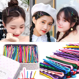 💸24฿/100ชิ้น! กิ๊บดำแฟชั่นเกาหลี ✨ แบบแบนเรียบ จัดทรงหน้าม้า ติดผมสั้น 0.24฿/ชิ้น ราคาถูกที่สุด คลิปสตีลไร้สนิม