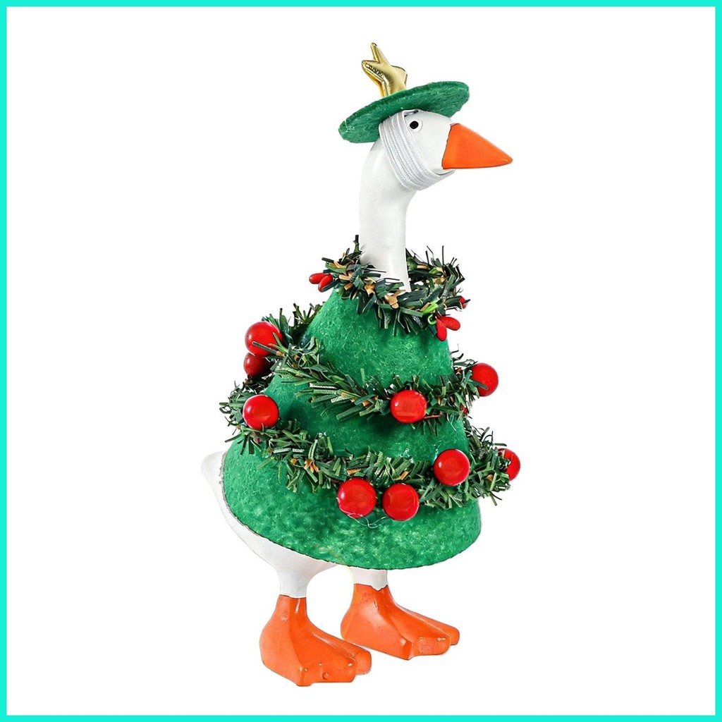 ต้นคริสต์มาส Geese ชุดต้นคริสต์มาสรูปสนามหญ้าตกแต่ง Geese เครื่องแต่งกายเสื้อผ้าสําหรับวันหยุดฉลอง t