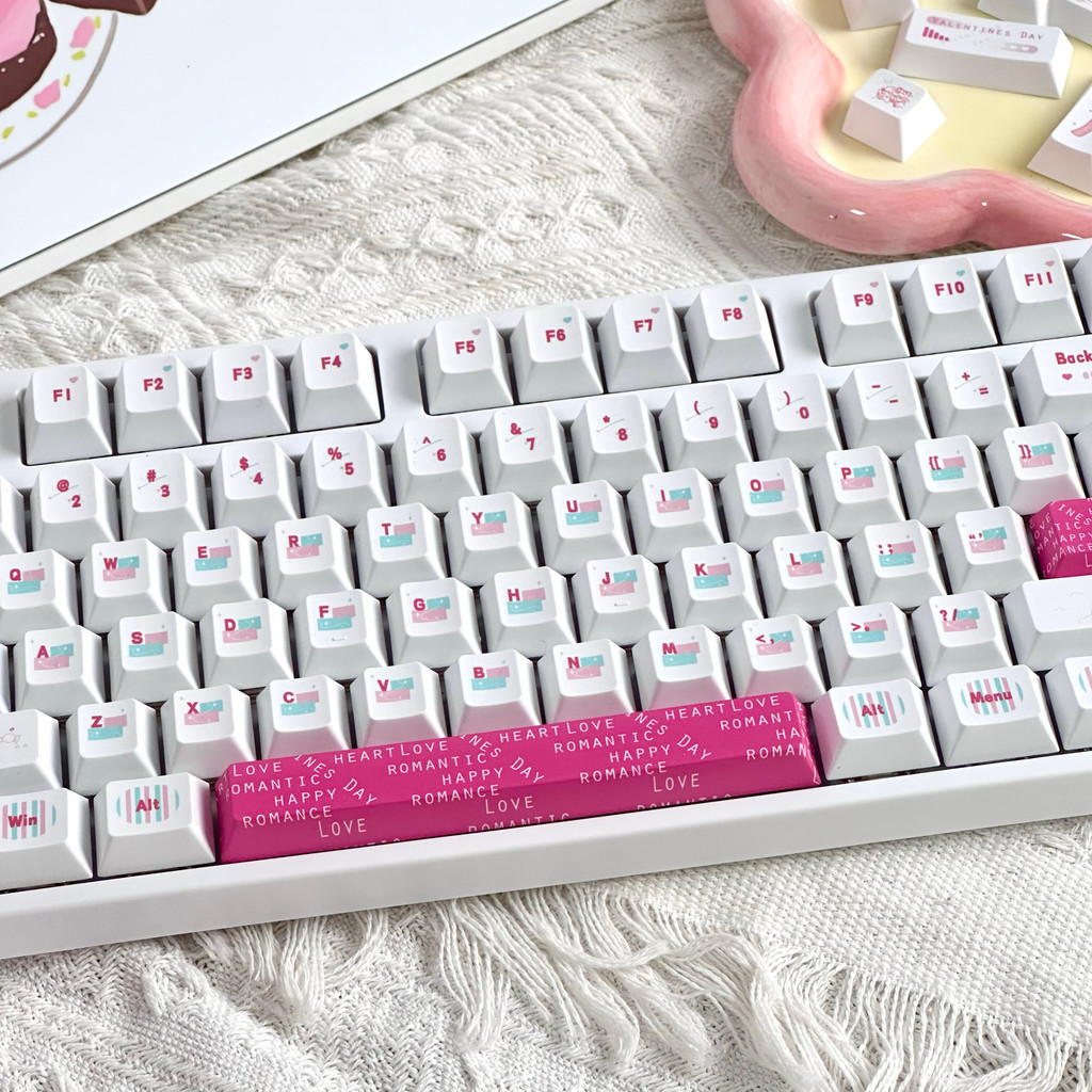 Tiffany Keycaps 130 คีย์ PBT Cherry Profile Mechanical Keycaps ห้าด้าน Dye Sublimation Wooting Aula 