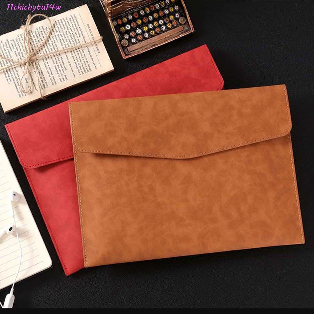 CHICHYTU14W โฟลเดอร์หนัง PU 33*25 ซม. ความจุขนาดใหญ่กระเป๋าแท็บเล็ต Universal Office School กระเป๋าแ