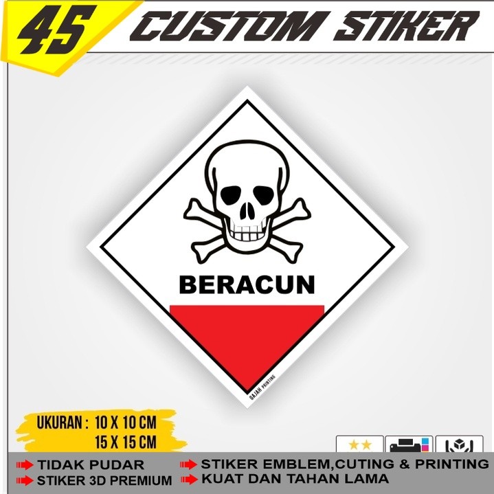 สติ๊กเกอร์สัญลักษณ์ Libel K3 Waste B3 Hazmat Toxic