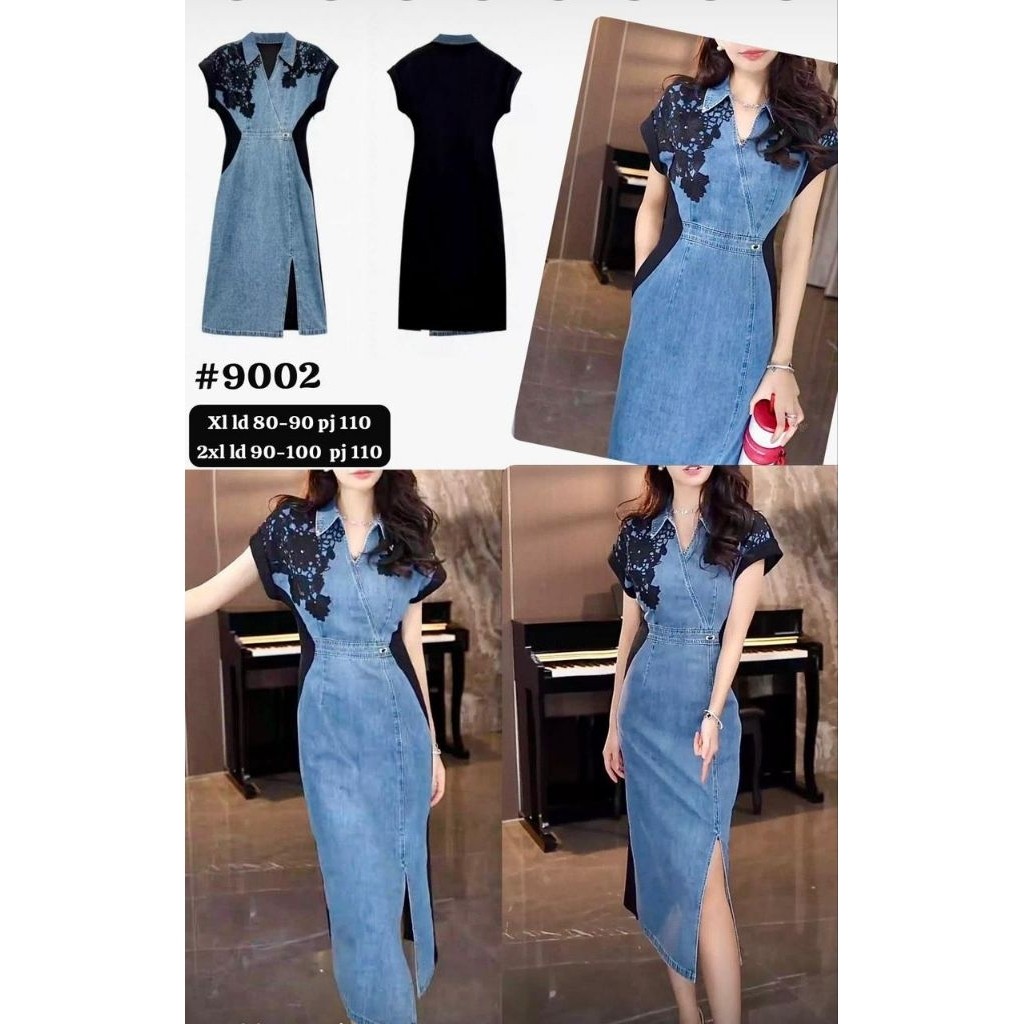 9002 ชุดเดรส ks Comb Denim ไซส์ XL-2XL