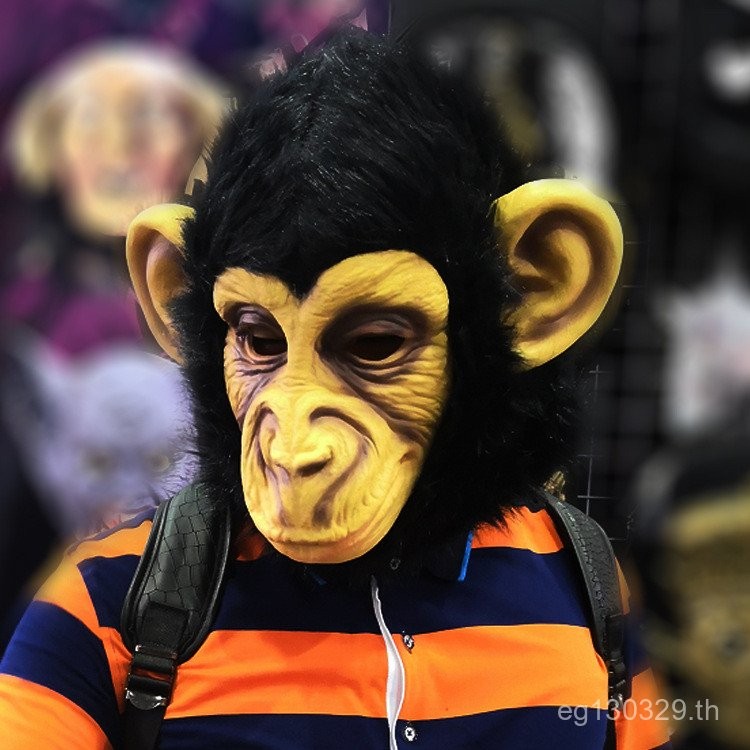 หน้ากากหมวกลิงแต่งตัวกอริลลาน้ํายางฮาโลวีนพรรคอุปกรณ์ประกอบฉากสัตว์คอสเพลย์แสดงตลก 3KYT