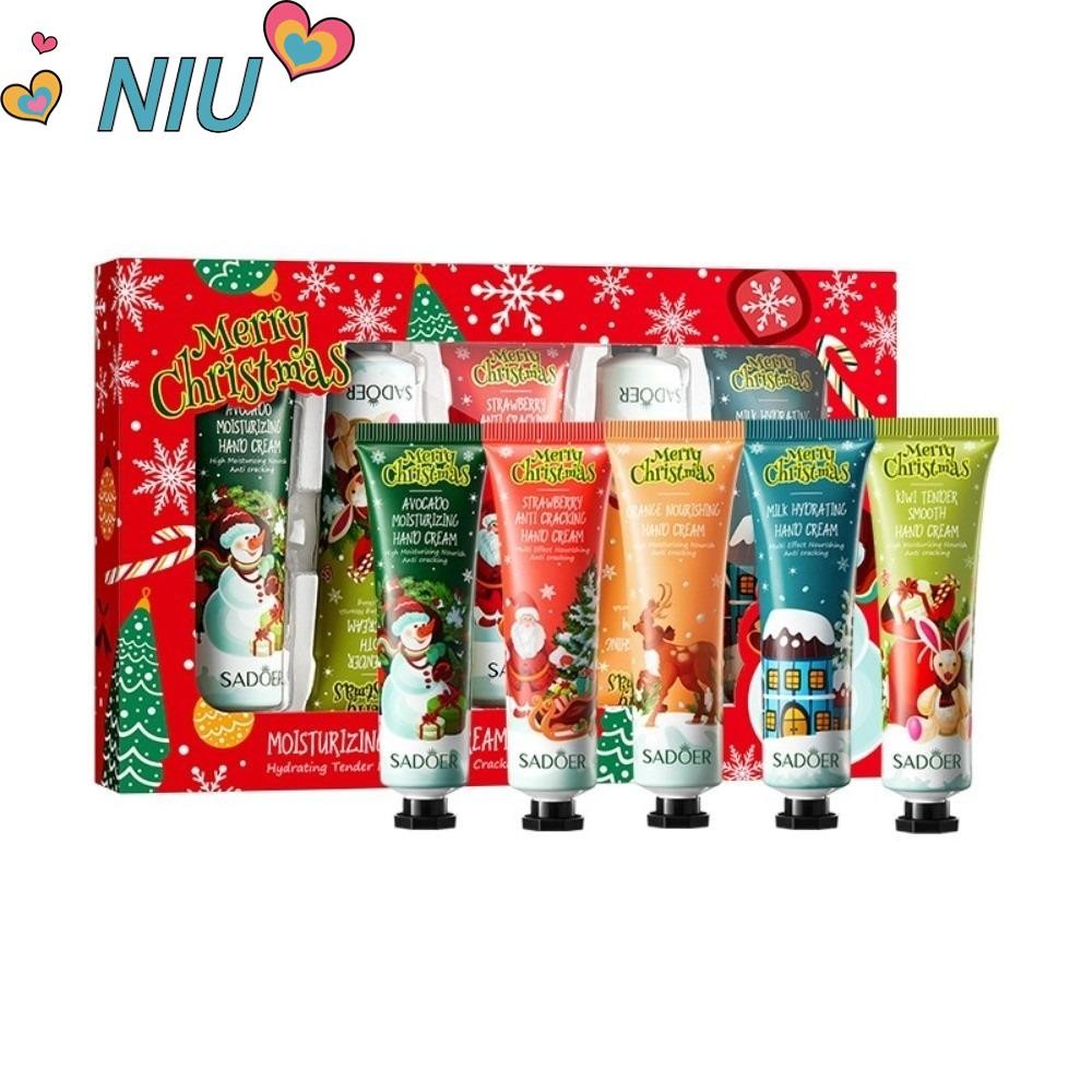 นิยูยูเจส 5ชิ้นซ่อมแซมโลชั่นมือ,ให้ความชุ่มชื้นสดใสครีมทามือชุด,นุ่มป้องกันการแตกกล่องของขวัญคริสต์มาส ซาเดอร์ มือมอยส์เจอไรเซอร์มือช