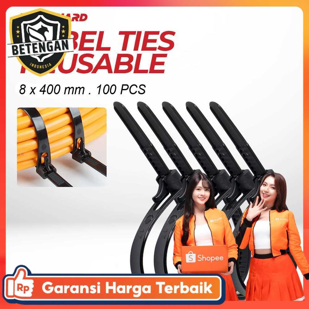 TaffiGUARD Cable Ties Zip Cable Organizer นํากลับมาใช้ใหม่ได้ 8x400 มม. 100 ชิ้น - NL816
