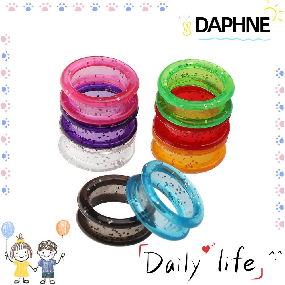 DAPHNE 2 ชิ้นกรูมมิ่งกรรไกรแหวนแหวนซิลิโคนนุ่มสบายสีสันสดใส